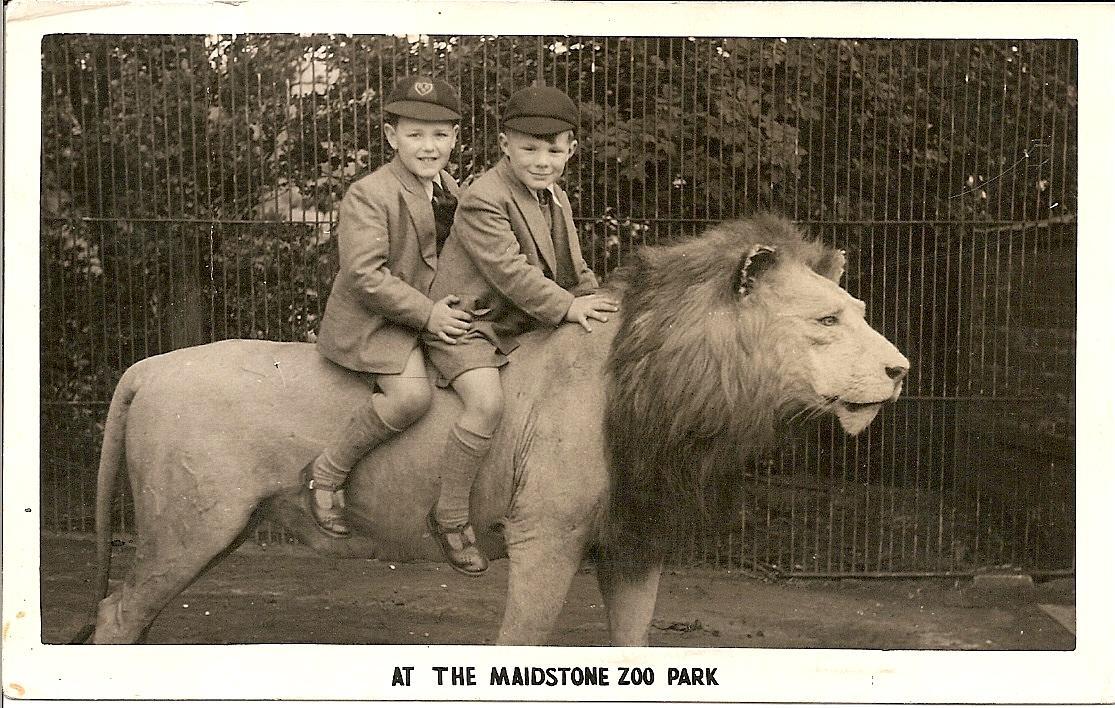 Mick and Colin early 1950s at Cobtree Manor Zoo