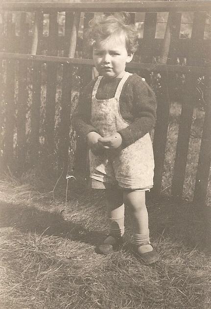 Mick in the garden sometime middle 1940s
