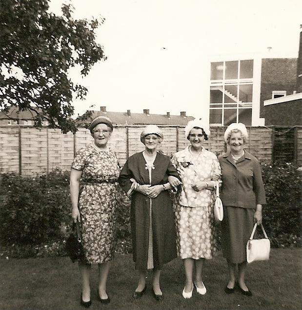 Aunties Molly, Dolly, Gran and Mum at Vivian and Mick's Wedding.